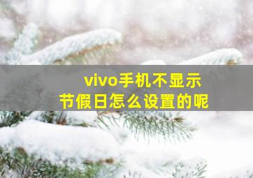 vivo手机不显示节假日怎么设置的呢