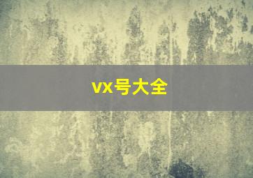 vx号大全