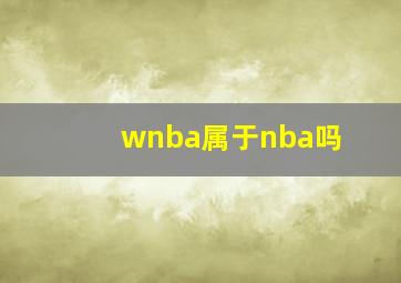 wnba属于nba吗