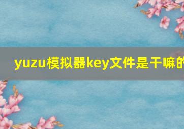 yuzu模拟器key文件是干嘛的