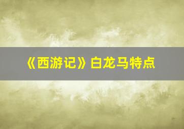 《西游记》白龙马特点