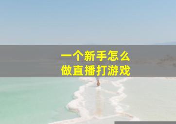 一个新手怎么做直播打游戏