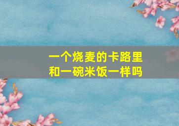 一个烧麦的卡路里和一碗米饭一样吗