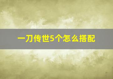 一刀传世5个怎么搭配