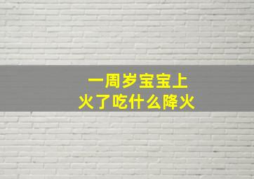 一周岁宝宝上火了吃什么降火