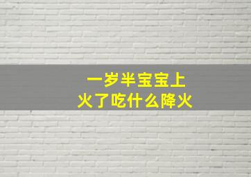 一岁半宝宝上火了吃什么降火