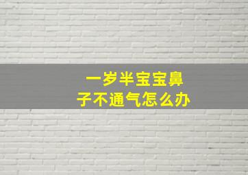 一岁半宝宝鼻子不通气怎么办