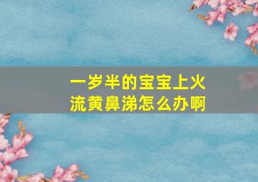 一岁半的宝宝上火流黄鼻涕怎么办啊