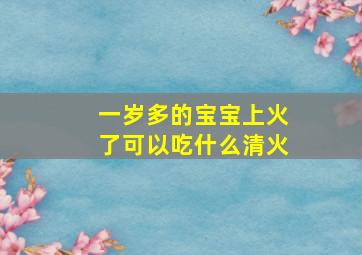 一岁多的宝宝上火了可以吃什么清火