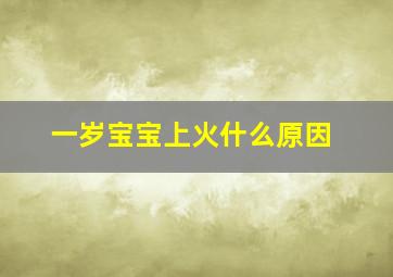 一岁宝宝上火什么原因