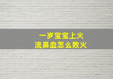 一岁宝宝上火流鼻血怎么败火