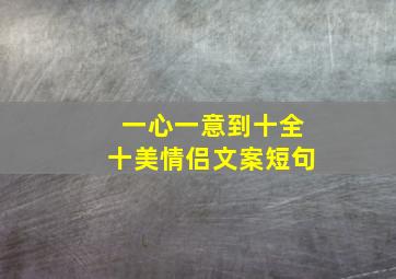 一心一意到十全十美情侣文案短句