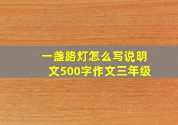 一盏路灯怎么写说明文500字作文三年级