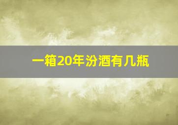 一箱20年汾酒有几瓶