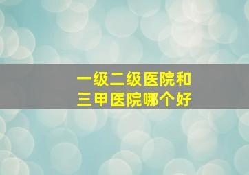 一级二级医院和三甲医院哪个好