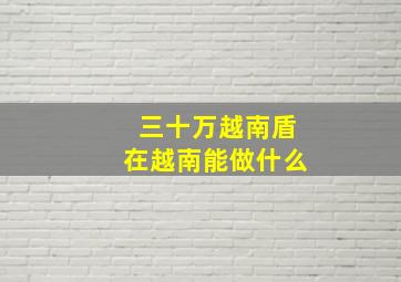 三十万越南盾在越南能做什么