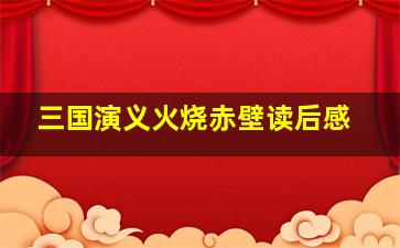 三国演义火烧赤壁读后感