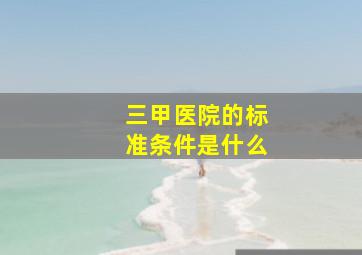 三甲医院的标准条件是什么