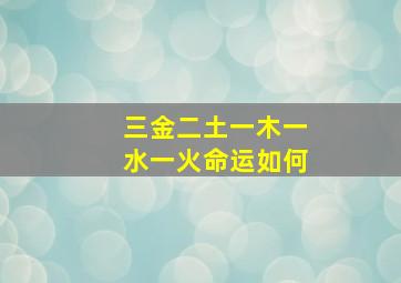 三金二土一木一水一火命运如何