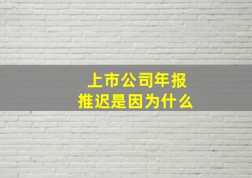 上市公司年报推迟是因为什么