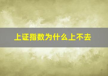 上证指数为什么上不去