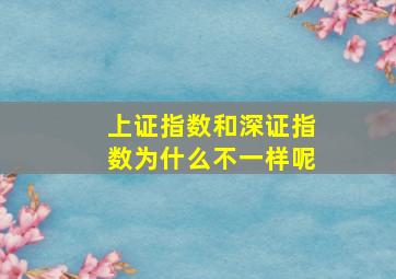 上证指数和深证指数为什么不一样呢