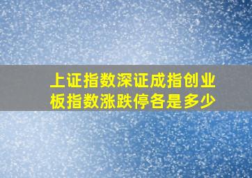 上证指数深证成指创业板指数涨跌停各是多少