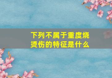 下列不属于重度烧烫伤的特征是什么