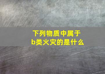 下列物质中属于b类火灾的是什么