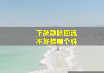 下肢静脉回流不好挂哪个科