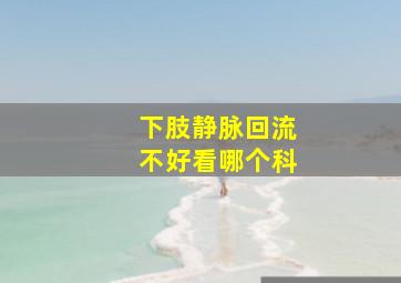 下肢静脉回流不好看哪个科