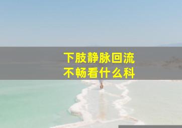 下肢静脉回流不畅看什么科