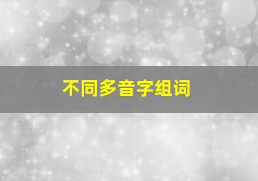 不同多音字组词