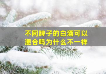 不同牌子的白酒可以混合吗为什么不一样