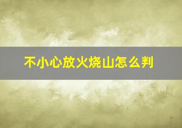 不小心放火烧山怎么判