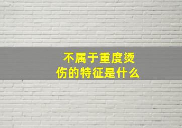 不属于重度烫伤的特征是什么