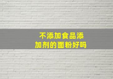 不添加食品添加剂的面粉好吗