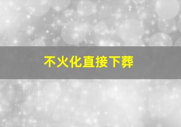 不火化直接下葬