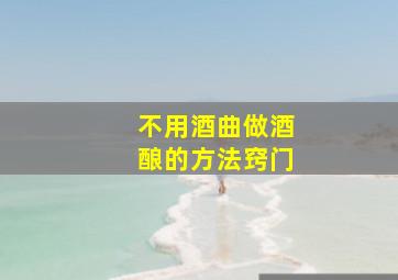 不用酒曲做酒酿的方法窍门