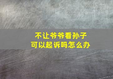 不让爷爷看孙子可以起诉吗怎么办