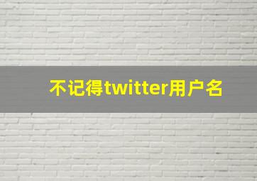 不记得twitter用户名