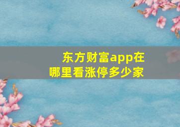 东方财富app在哪里看涨停多少家