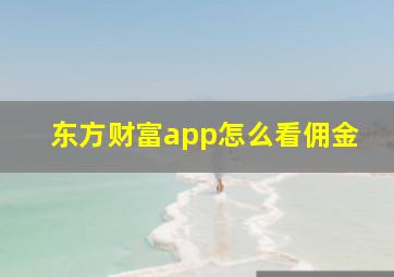 东方财富app怎么看佣金