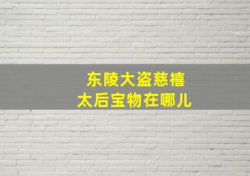 东陵大盗慈禧太后宝物在哪儿