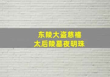 东陵大盗慈禧太后陵墓夜明珠