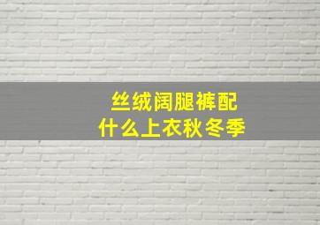 丝绒阔腿裤配什么上衣秋冬季