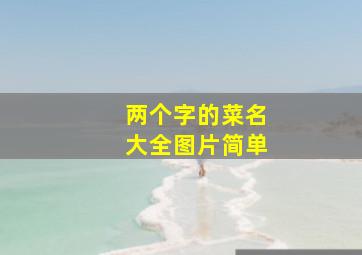 两个字的菜名大全图片简单