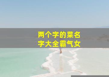 两个字的菜名字大全霸气女