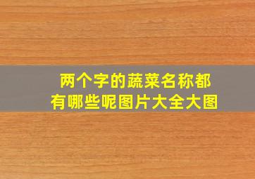 两个字的蔬菜名称都有哪些呢图片大全大图