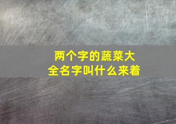 两个字的蔬菜大全名字叫什么来着